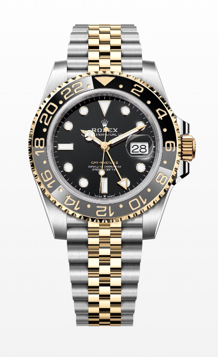 Rolex GMT Master II Yellow Gold and Stainless Steel Jubilee 126713GRNR - Beverly Hills Watch Company