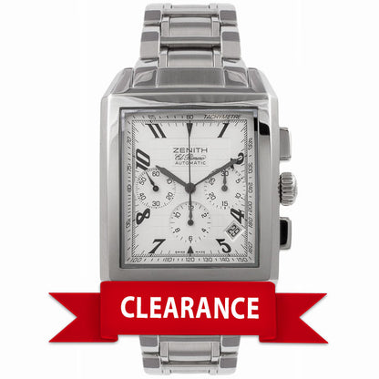 Zenith ElPrimero Rectangle Chronograph Stainless Steel 03.0550.400/02.C507 ACIN33 - Beverly Hills Watch Company Watch Store