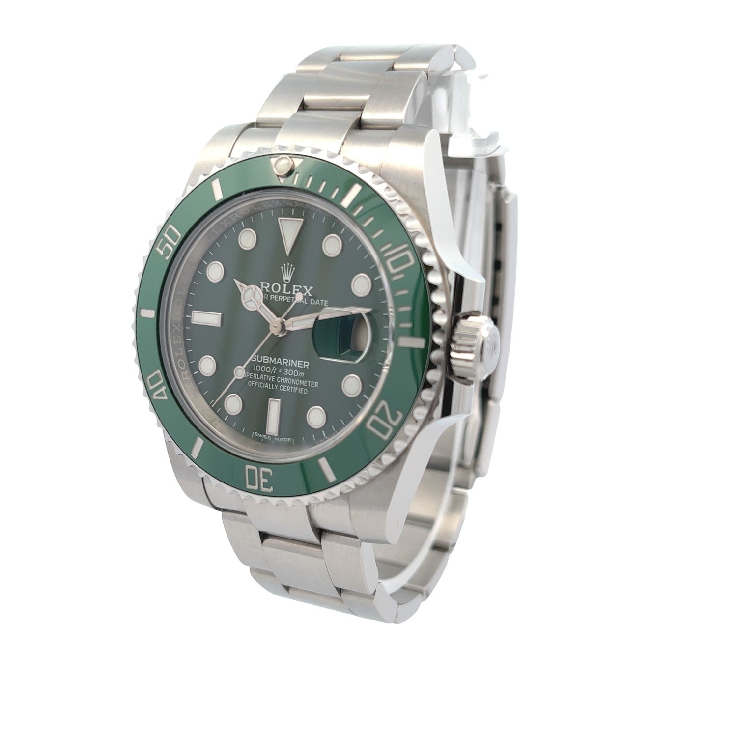 Rolex Submariner Stainless Steel Green Ceramic Bezel and Dial "Hulk" 116610LV - Beverly Hills Watch Company