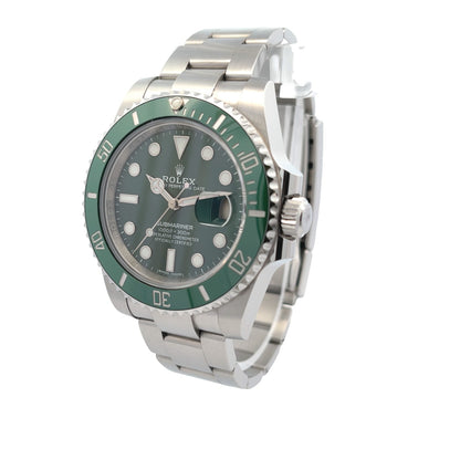 Rolex Submariner Stainless Steel Green Ceramic Bezel and Dial "Hulk" 116610LV - Beverly Hills Watch Company