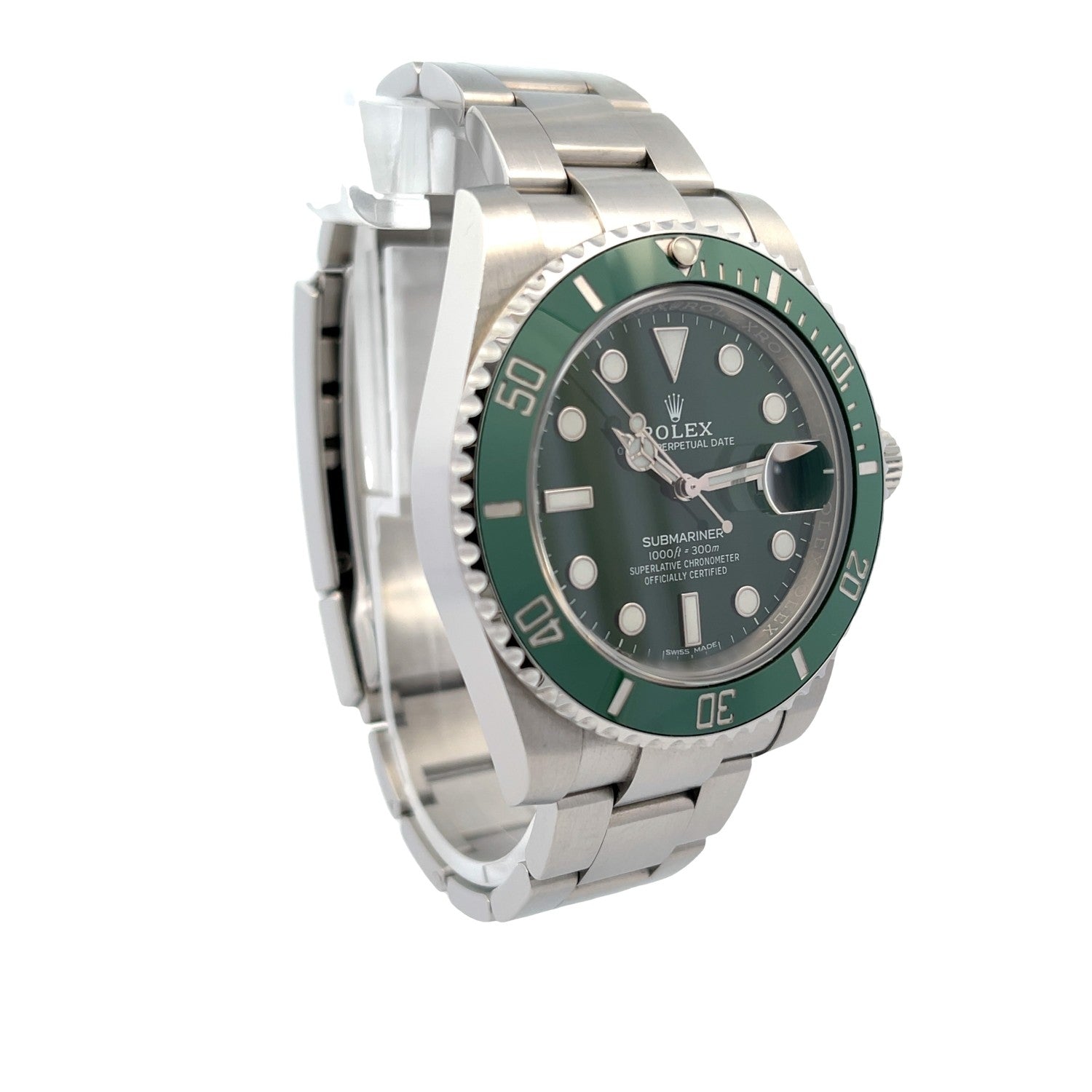Rolex Submariner Stainless Steel Green Ceramic Bezel and Dial "Hulk" 116610LV - Beverly Hills Watch Company