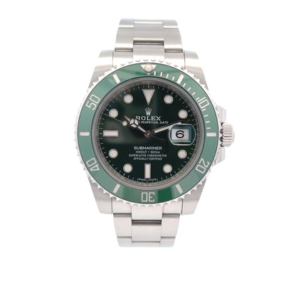 Rolex Submariner Stainless Steel Green Ceramic Bezel and Dial "Hulk" 116610LV - Beverly Hills Watch Company