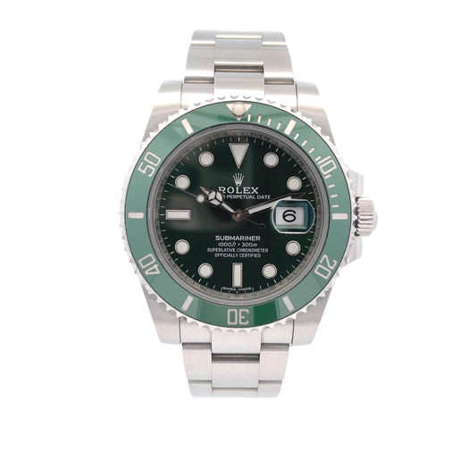 Rolex Submariner Stainless Steel Green Ceramic Bezel and Dial "Hulk" 116610LV - Beverly Hills Watch Company