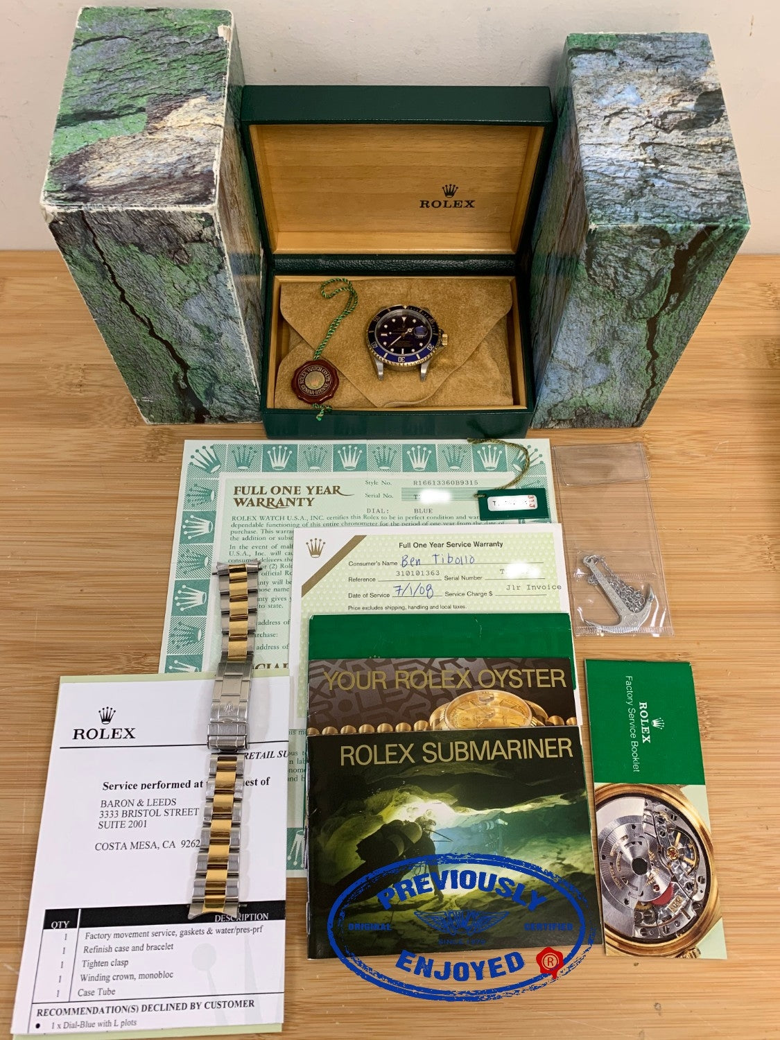 Rolex Submariner Classic 40mm Yellow Gold & Stainless Steel Blue Dial Watch 16613 ADZAMZ - Beverly Hills Watch company