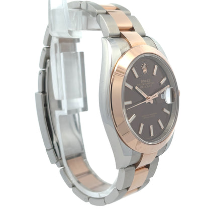 Rolex Datejust 41mm 18k Rose Gold Stainless Steel Chocolate Dial 126301 - Beverly Hills Watch Company