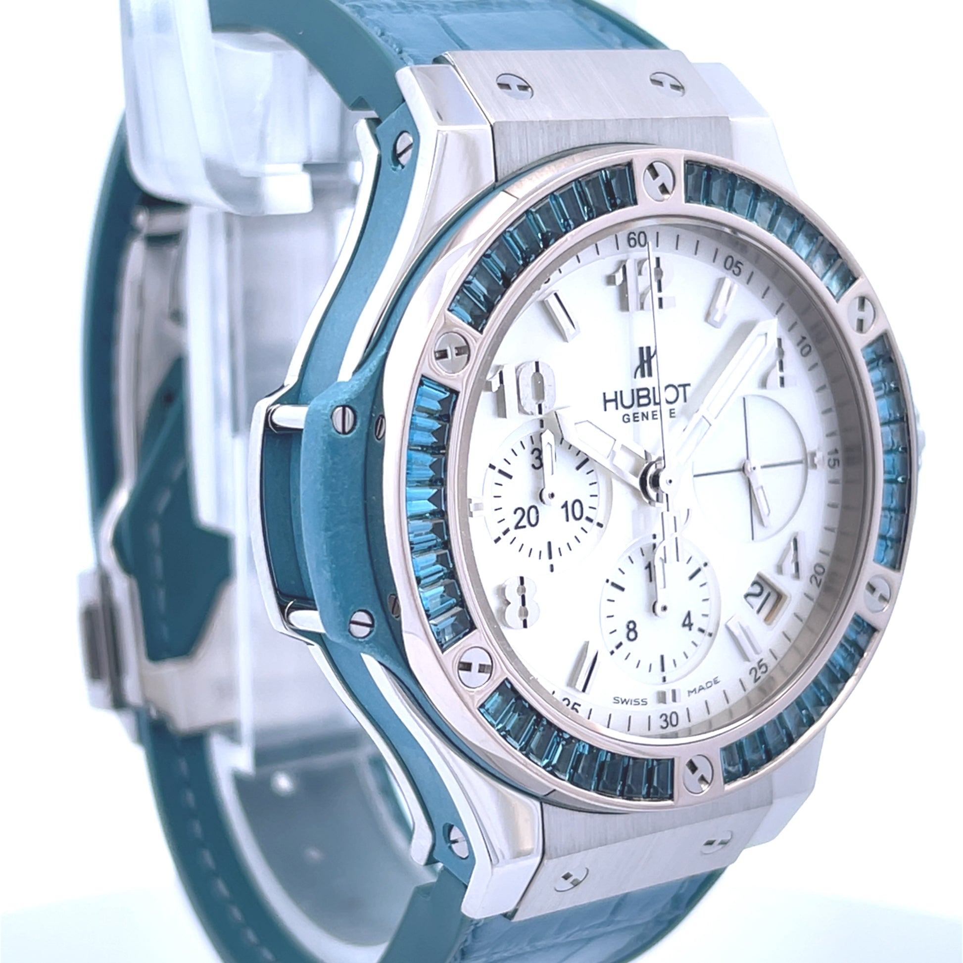 Hublot Big Bang Tutti Frutti Blue Topaz 41mm Stainless Steel 341.SL.6010.LR.1907 - Beverly Hills Watch Company