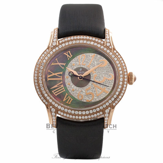 Audemars Piguet Millenary 40MM Automatic 18k Rose Gold Diamond Bezel And Case Black Mother of Pearl Diamond Dial 77303OR.ZZ.D009SU.01 MY6NHR - Beverly Hills Watch Company Watch Store