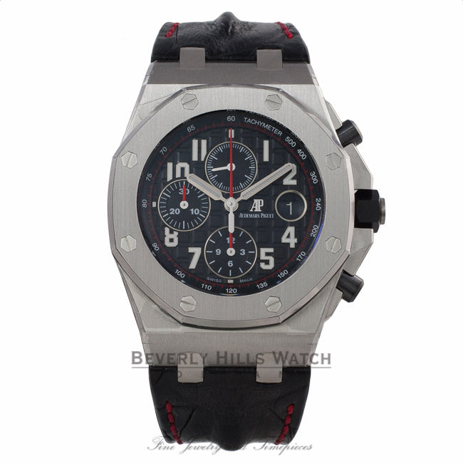 Audemars Royal Oak Offshore Chronograph 42MM Black Dial Black Alligator Strap 26470ST.OO.A101CR.01 9CWF72