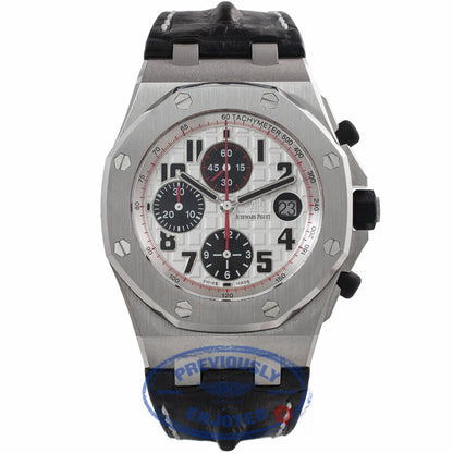 Audemars Piguet Royal Oak Offshore Panda Chronograph 44mm Stainless Steel Hornback Crocodile Leather Strap 26170ST.OO.D101CR.02 6DZP4H - Beverly Hills Watch Store