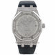 Audemars Piguet Royal Oak 37MM White Gold Diamond Pave Dial Blue Leather Strap 15452BC.ZZ.D019CR.01 2K4ZTR - Beverly Hills Watch Company