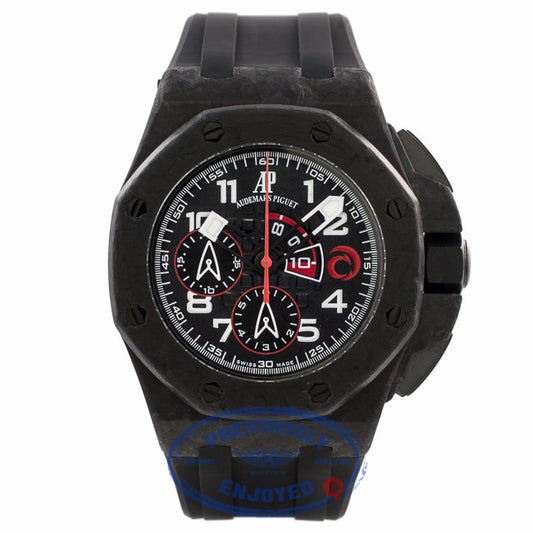 Audemars Piguet Watches Royal Oak Offshore Chronograph 44mm Special Editions CARBON ALINGHI Automatic Black Rubber Strap 26062.OO.A002CA.01 PT7NKF - Beverly Hills Watch Company Watch Store