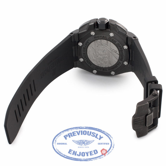 Audemars Piguet Watches Royal Oak Offshore Chronograph 44mm Special Editions CARBON ALINGHI Automatic Black Rubber Strap 26062.OO.A002CA.01 PT7NKF - Beverly Hills Watch Company Watch Store