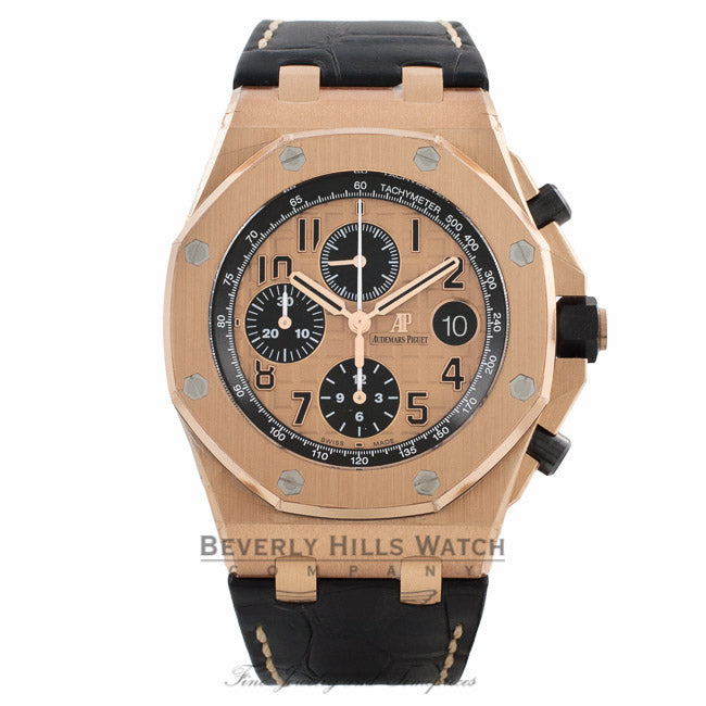 Audemars Piguet Royal Oak Offshore Chronograph 42MM Pink Gold 26470OR.OO.A002CR.01 MEHE1H - Beverly Hills Watch Company