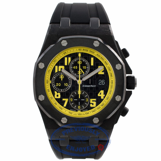 Audemars Piguet Royal Oak Offshore Bumblebee 42MM Forged Carbon Case Black Dial Rubber Strap 26176FO.OO.D101CR.01 CW3RTT  - Beverly Hills Watch Company Watch Store