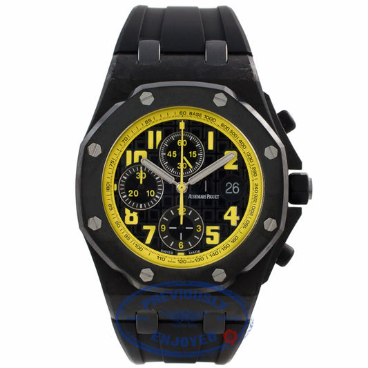 Audemars Piguet Royal Oak Offshore Bumblebee 42MM Forged Carbon Case Black Dial Rubber Strap 26176FO.OO.D101CR.01 CW3RTT  - Beverly Hills Watch Company Watch Store