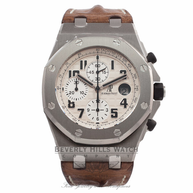 Audemars Piguet Offshore Safari Watch 44MM Automatic Brown Strap 26170ST.OO.D091CR.01 KJCXYM - Beverly Hills Watch Company Watch Store