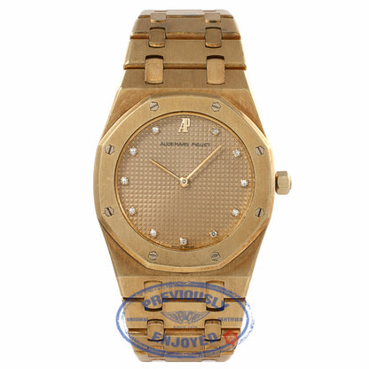 Audemars Piguet Royal Oak Ladies 18k Yellow Gold Champagne Diamond Dial ENEKER - Beverly Hills Watch Company Watch Store