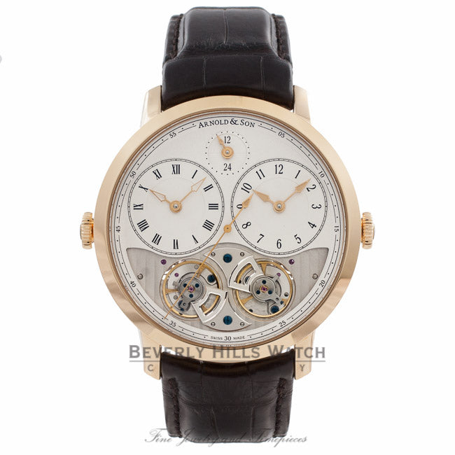 Arnold & Son DBG Equation GMT 44 MM Rose Gold 1DGAP.W01A.C120P 8UFJFV - Beverly Hills Watch Store