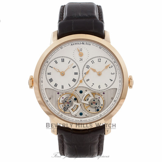 Arnold & Son DBG Equation GMT 44 MM Rose Gold 1DGAP.W01A.C120P 8UFJFV - Beverly Hills Watch Store