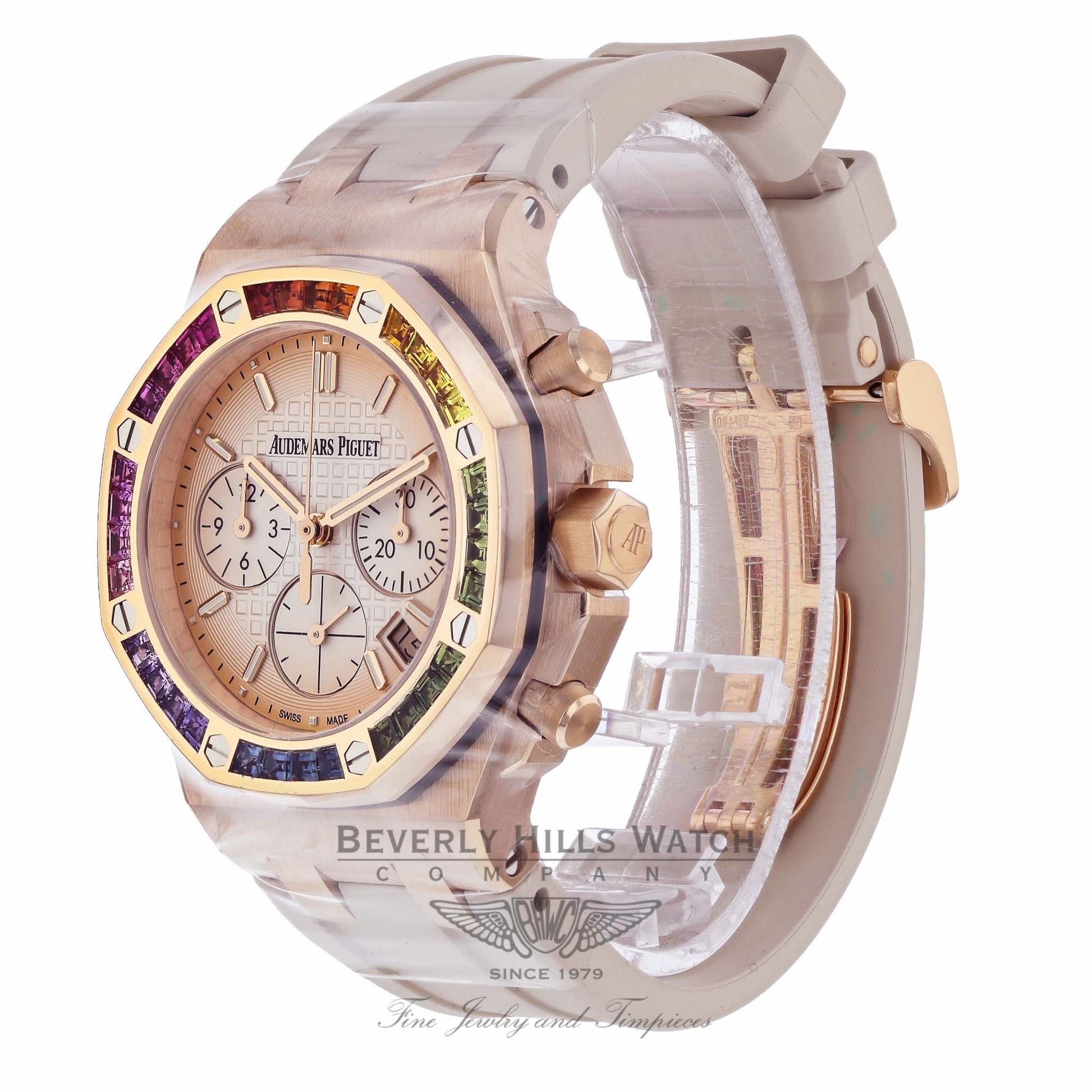 Audemars Piguet Royal Oak Offshore 37mm Rose Gold Rainbow 26236OR.YY.D085CA.01 TJEDKJ - Beverly Hills Watch Company