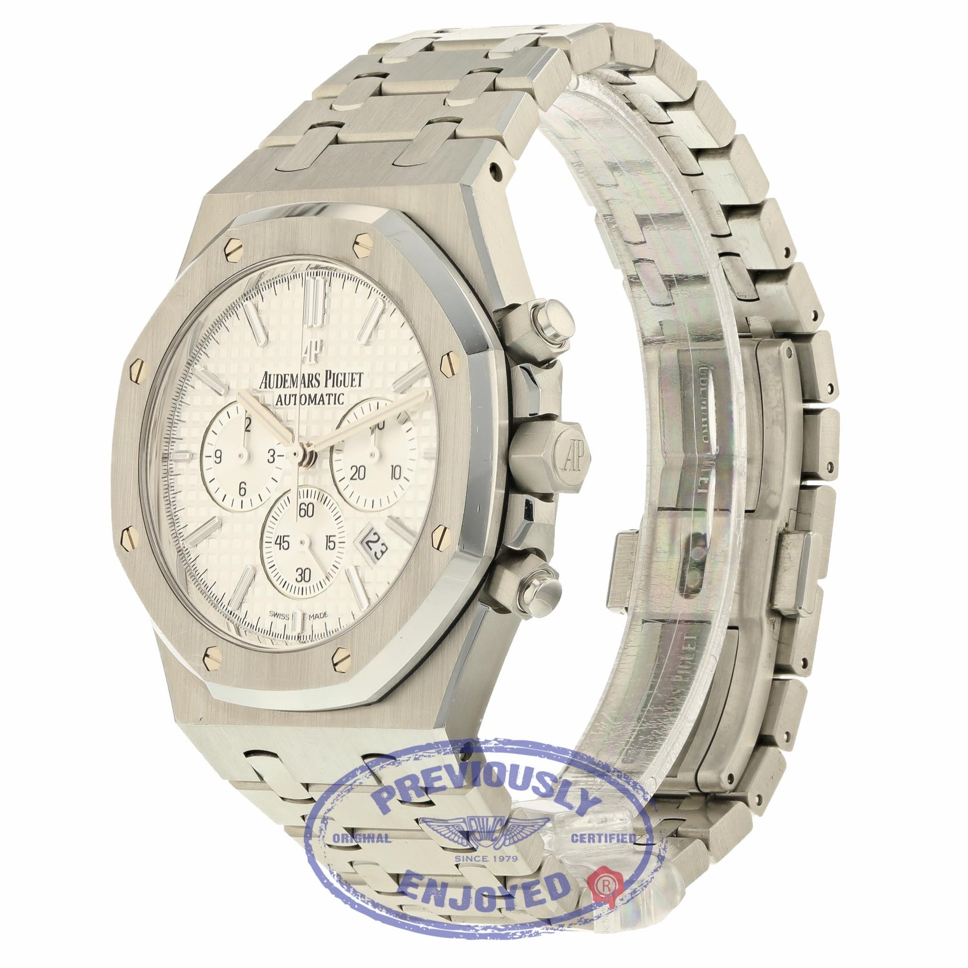 Audemars Piguet Royal Oak 41mm Chronograph Silver Dial Stainless Steel 26320ST.OO.1220ST.02 5Y4QAU - Beverly Hills Watch Company