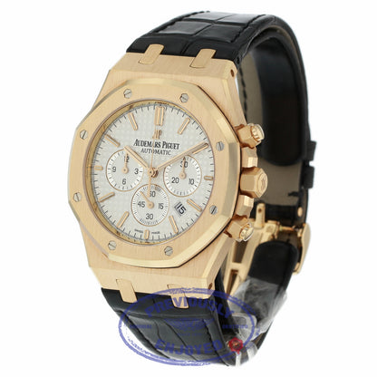 Audemars Piguet Royal Oak Chronograph 41MM 18k Rose Gold Silver Dial 26320OR.OO.D088CR.01 08JJ5A - Beverly Hills Watch Company