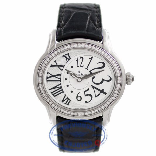 Audemars Piguet Ladies Millenary Stainless Steel White Dial Diamond Bezel 77301ST.ZZ.015CR.01 HG6XVZ - Beverly Hills Watch Company Watch Store