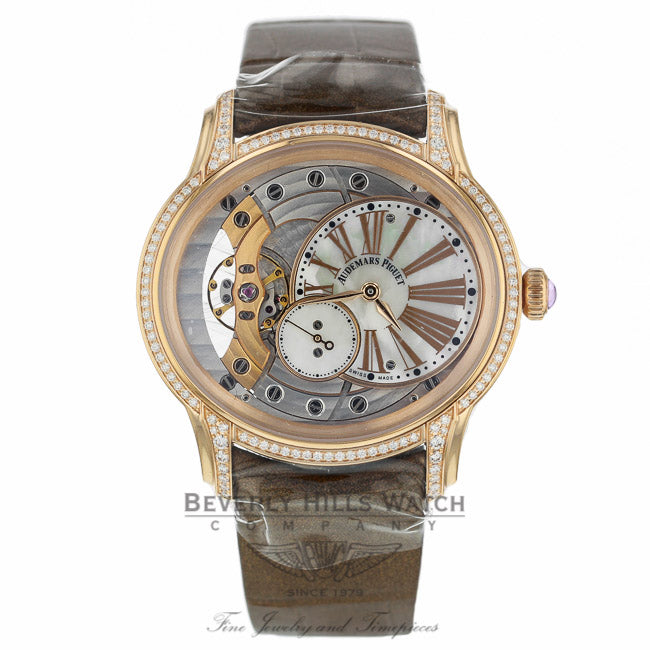 Audemars Piguet Millenary White Mother Of Pearl Dial Ladies 18 Carat Pink Gold  77247OR.ZZ.A812CR.01 - Beverly Hills Watch Company