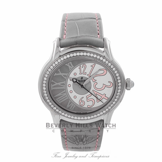 Audemars Piguet Millenary 39MM Ladies Stainless Steel Automatic Diamond Bezel Grey/Silver Dial 77301ST.ZZ.D009CR.01 LNZ669 - Beverly Hills Watch Company