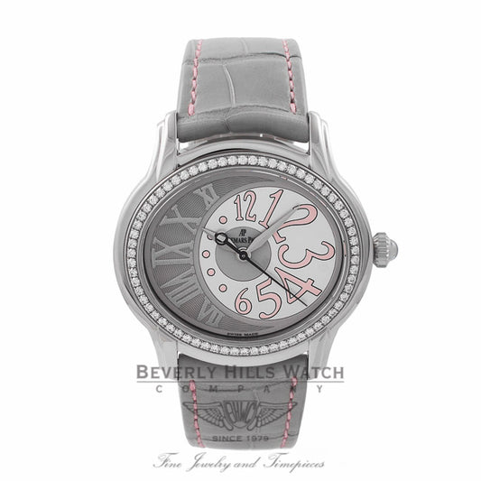 Audemars Piguet Millenary 39MM Ladies Stainless Steel Automatic Diamond Bezel Grey/Silver Dial 77301ST.ZZ.D009CR.01 LNZ669 - Beverly Hills Watch Company