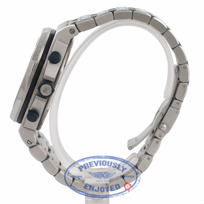 Audemars Piguet Royal Oak Offshore Blue Dial Stainless Steel Chronograph 25721ST.OO.1000ST.09.A CB4FET - Beverly Hills Watch Company Watch Store