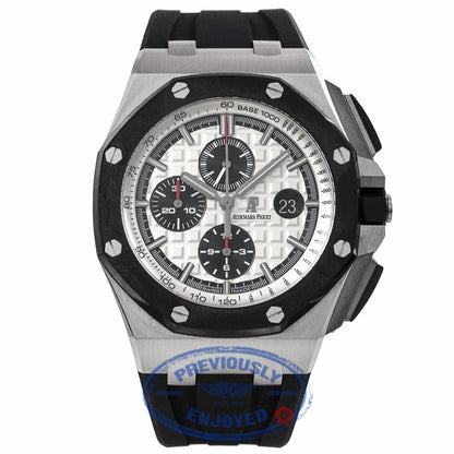 Audemars Piguet Royal Oak Offshore Stainless Steel Black Chronograph Ceramic Bezel White Dial 26400SO.A002CA.01 XCWMVV - Beverly Hills Watch Company Watch Store