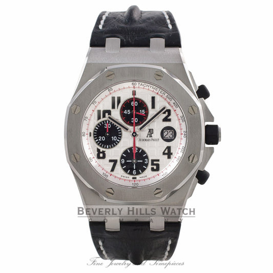 Audemars Piguet "Panda" Royal Oak Offshore Chronograph Silver Dial 26170ST.OO.D101CR.02 QV095E - Beverly Hills Watch Company Watch Store