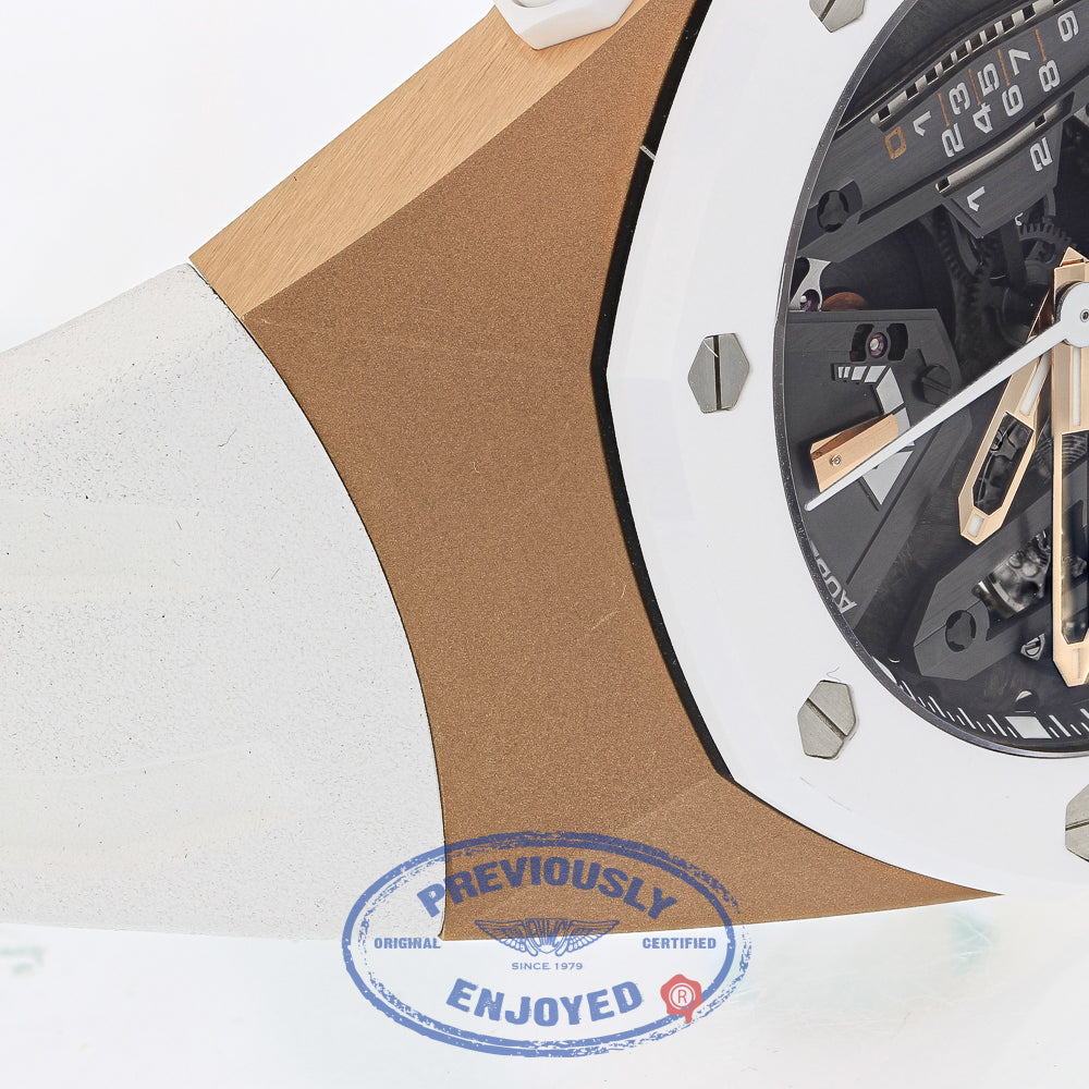 Audemars Piguet Royal Oak Concept Tourbillon Rose Gold and Ceramic Chronograph 26223RO.OO.D010CA.01 PKKEZM - Beverly Hills Watch
