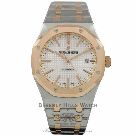 Audemars Piguet Royal Oak 41mm Rose Gold Silver Dial 15400SR.OO.1220SR.01 1VKFVM - Beverly Hills Watch Company