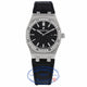 Audemars Piguet Royal Oak 33MM Ladies Stainless Steel Diamond Bezel Black Dial Alligator Strap 67651ST.ZZ.D002CR.01 QZHR2V - Beverly Hills Watch Company