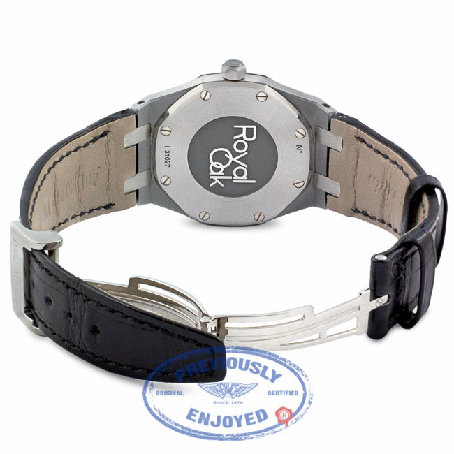 Audemars Piguet Royal Oak 33MM Ladies Stainless Steel Diamond Bezel Black Dial Alligator Strap 67651ST.ZZ.D002CR.01 QZHR2V - Beverly Hills Watch Company