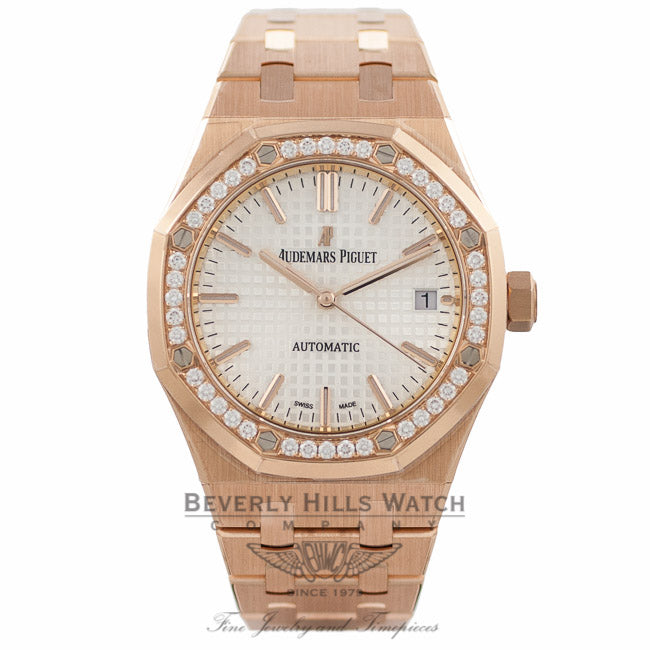 Audemars Piguet Royal Oak 37MM 18k Rose Gold Diamond Bezel 15451OR.ZZ.1256OR.01 2KCQMM - Beverly Hills Watch Company