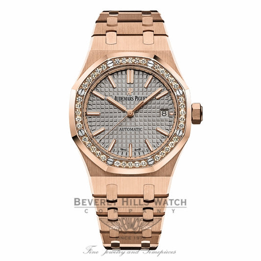 Audemars Piguet 37mm Royal Oak Automatic Ladies Diamond 15451OR.ZZ.1256OR.02 ZLRDE6 - Beverly Hills Watch