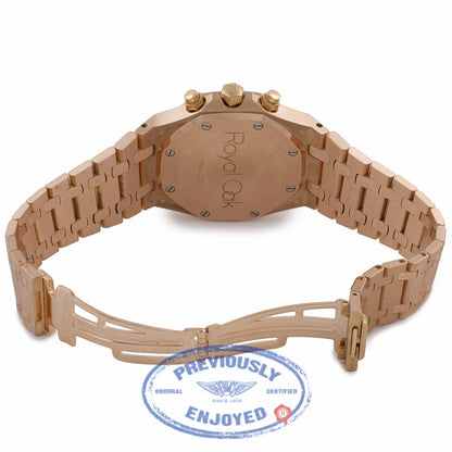 Audemars Piguet Royal Oak 39MM Chronograph Slate Dial Rose Gold Bracelet 25960OR.1185OR.03 3YF9CA - Beverly Hills Watch Company Watch Store