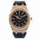 Audemars Piguet Royal Oak 41MM 18k Rose Gold Black Dial Black Leather Strap 15400OR.OO.122OR.02 Z214KJ - Beverly Hills Watch Store