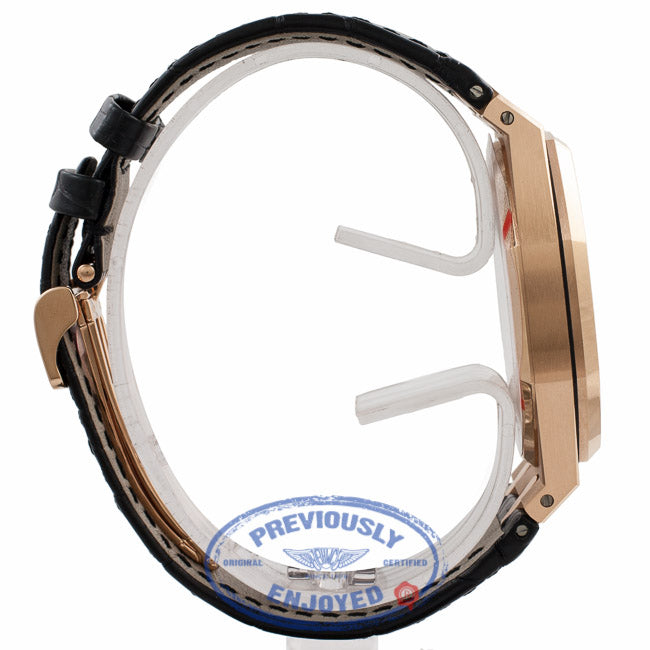 Audemars Piguet Royal Oak 41MM 18k Rose Gold Black Dial Black Leather Strap 15400OR.OO.122OR.02 Z214KJ - Beverly Hills Watch Store