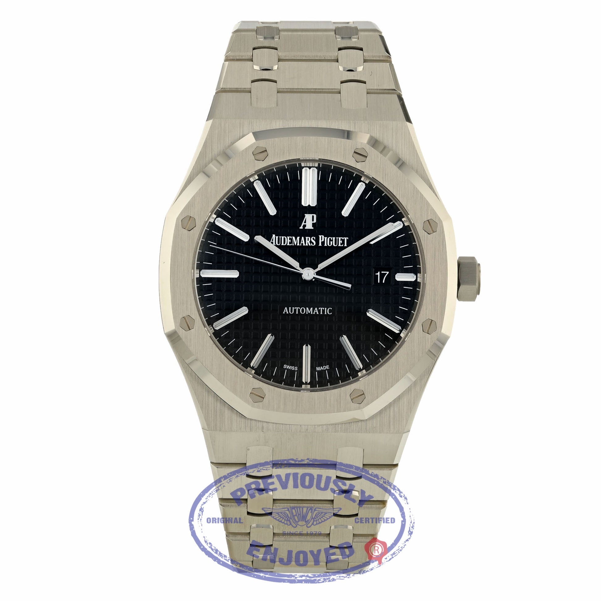 Audemars Piguet Royal Oak 41MM Stainless Steel Black Dial 15400ST.OO.1220ST.01 55E3P1 - Beverly Hills Watch Company