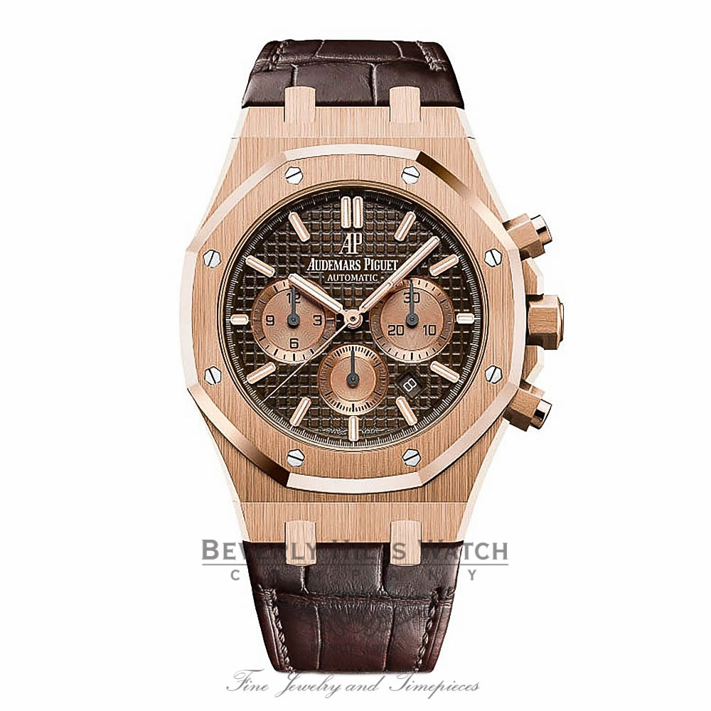 Audemars Piguet Royal Oak 41mm Rose Gold Chronograph Brown Dial  26331OR.OO.D821CR.01 TD8Z68 - Beverly Hills Watch