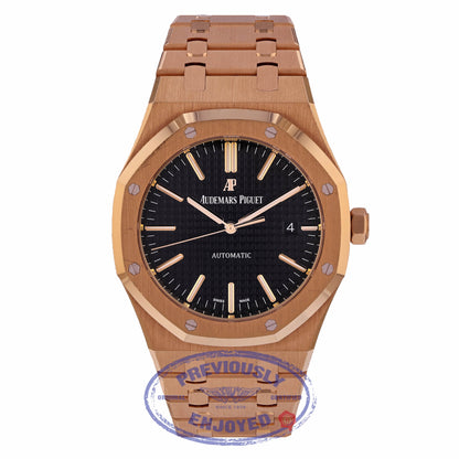 Audemars Piguet Royal Oak 41MM Rose Gold Black Dial 15400OR.OO.1220OR.01 N072WW - Beverly Hills Watch Company