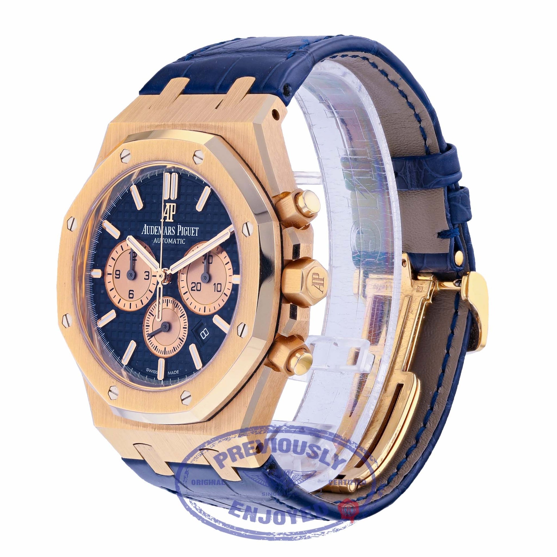 Audemars Piguet 41mm Royal Chronograph Oak Rose Gold Blue dial 26331OR.OO.D315CR.01 4JQJ61