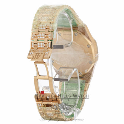 Audemars Piguet 41mm Royal Oak Rose Gold Diamonds 26322OR.ZZ.1222OR.01 L4805F - Beverly Hills Watch