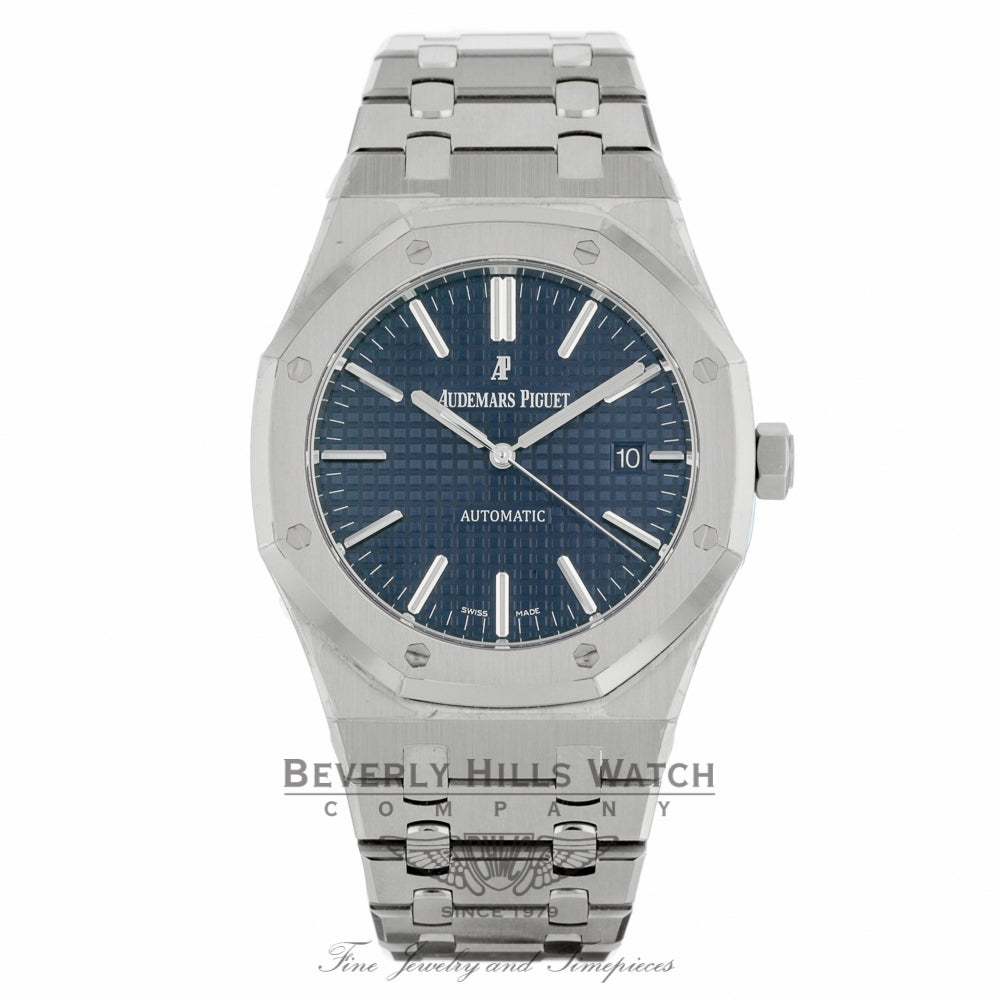 Audemars Piguet Royal Oak 41MM Stainless Steel Blue Dial on Bracelet 15400ST.OO.1220ST.03 HUHAF7 - Beverly Hills Watch Company