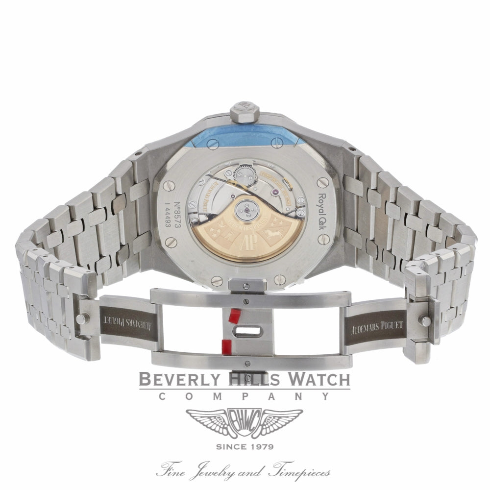 Audemars Piguet Royal Oak 41MM Stainless Steel Blue Dial on Bracelet 15400ST.OO.1220ST.03 HUHAF7 - Beverly Hills Watch Company