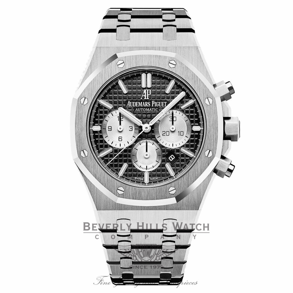 Audemars Piguet Royal Oak 41mm Stainless Steel Chronograph Black Dial 26331ST.OO.1220.ST.02 X0C2Q6 - Beverly Hills Watch